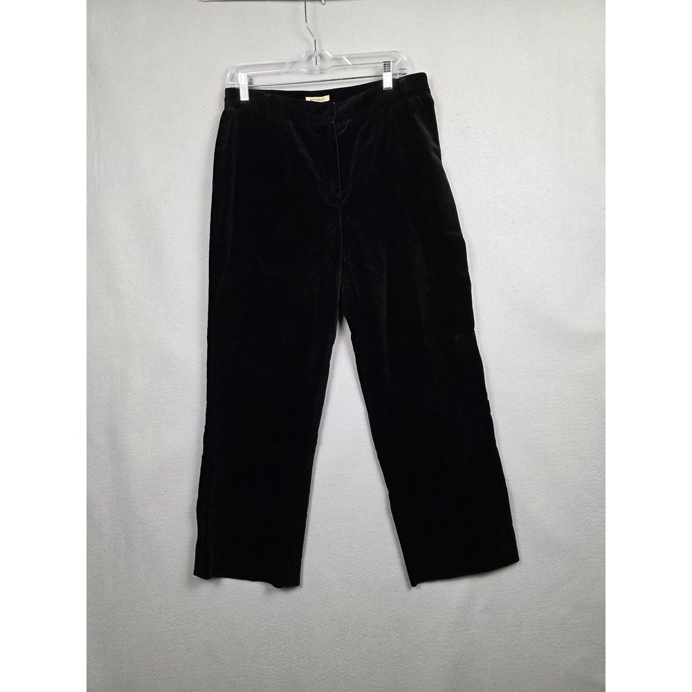 Jones New York Country Pants Womens 12P Black Stretch Velvet Petite Dressy Party